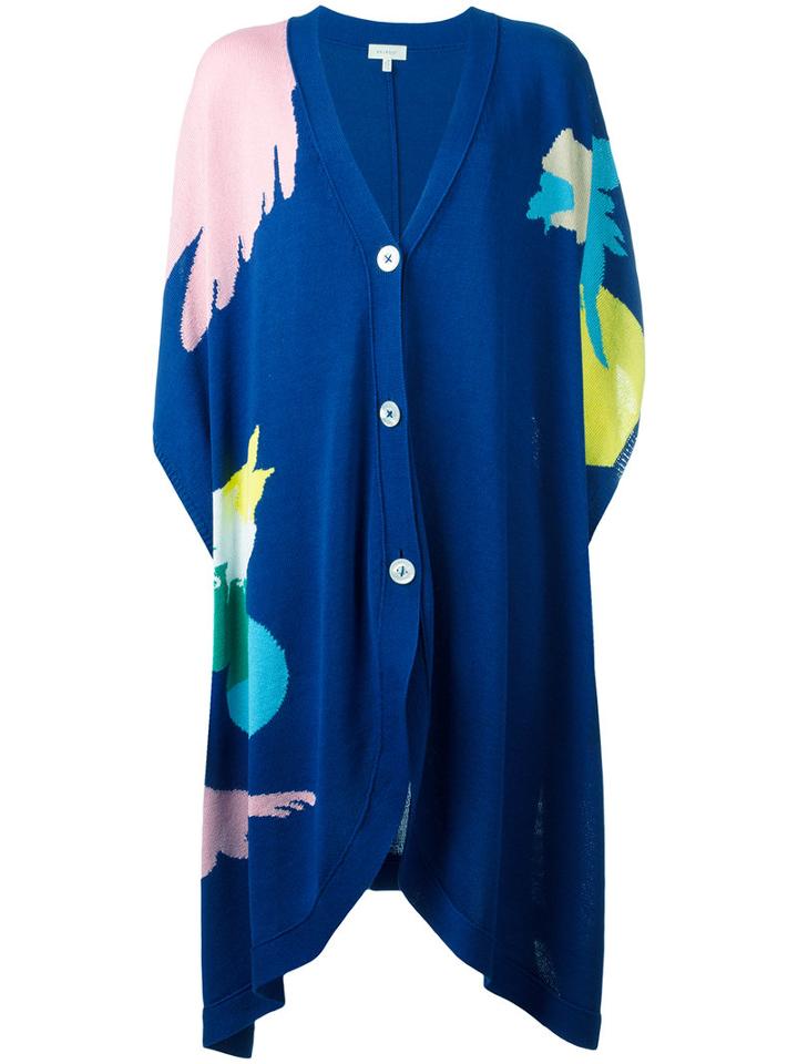 Delpozo Loose-fit Midi Cardigan, Women's, Size: Small, Blue, Cotton