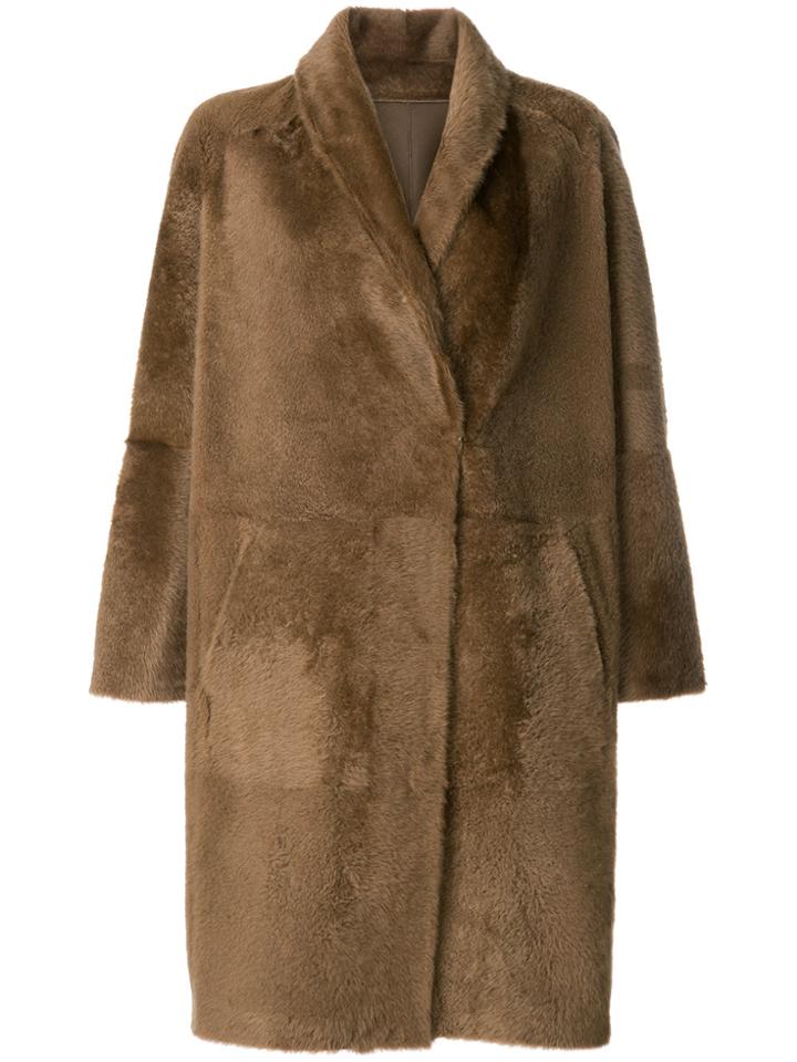 Sprung Frères Oversized Mid-length Coat - Brown