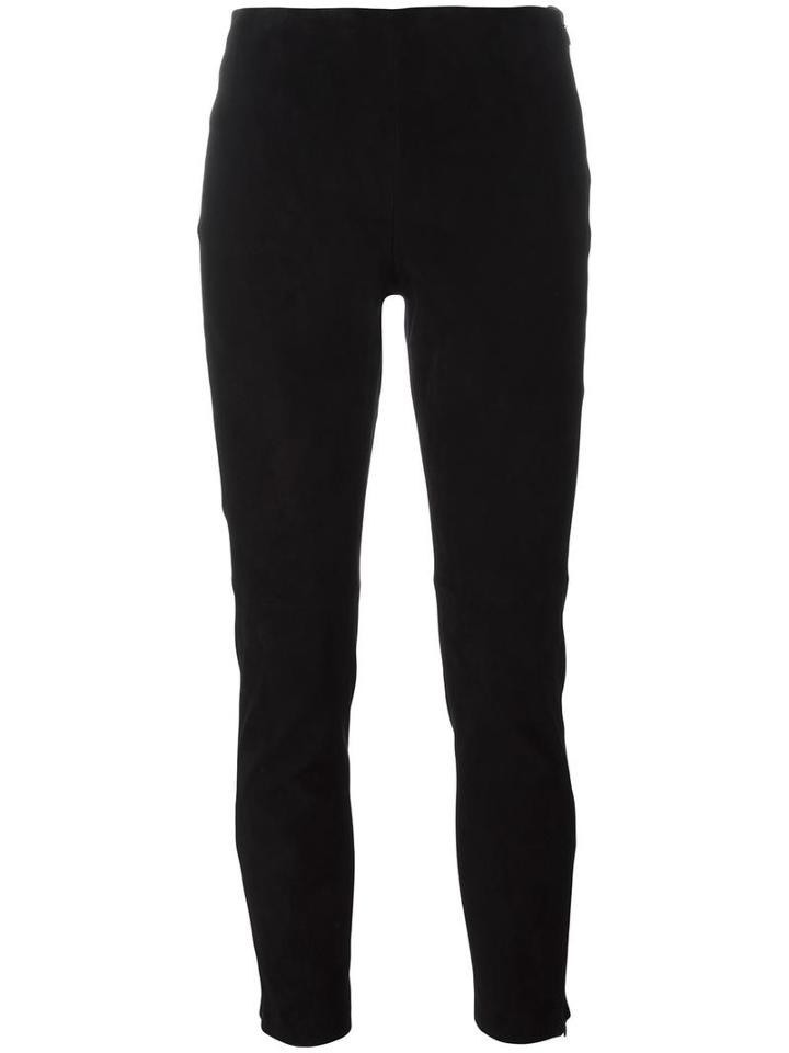Michael Michael Kors Zipped Cropped Trousers, Women's, Size: 2, Black, Sheep Skin/shearling