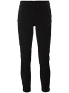 Michael Michael Kors Zipped Cropped Trousers, Women's, Size: 2, Black, Sheep Skin/shearling