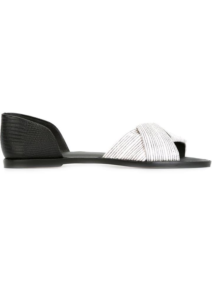 Vince Striped Flat Sandals