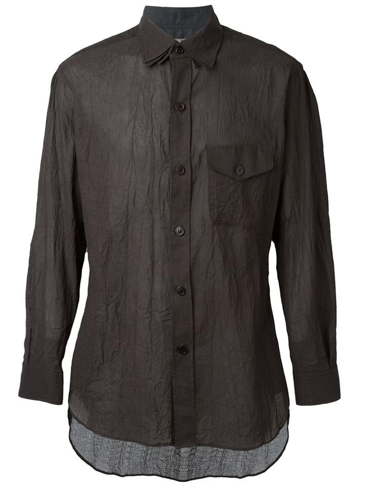 Yohji Yamamoto Triple Collar Shirt Creased Shirt