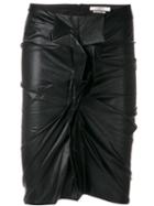 Isabel Marant Étoile - Leather Look Ruched Skirt - Women - Cotton/polyurethane/viscose - 38, Black, Cotton/polyurethane/viscose