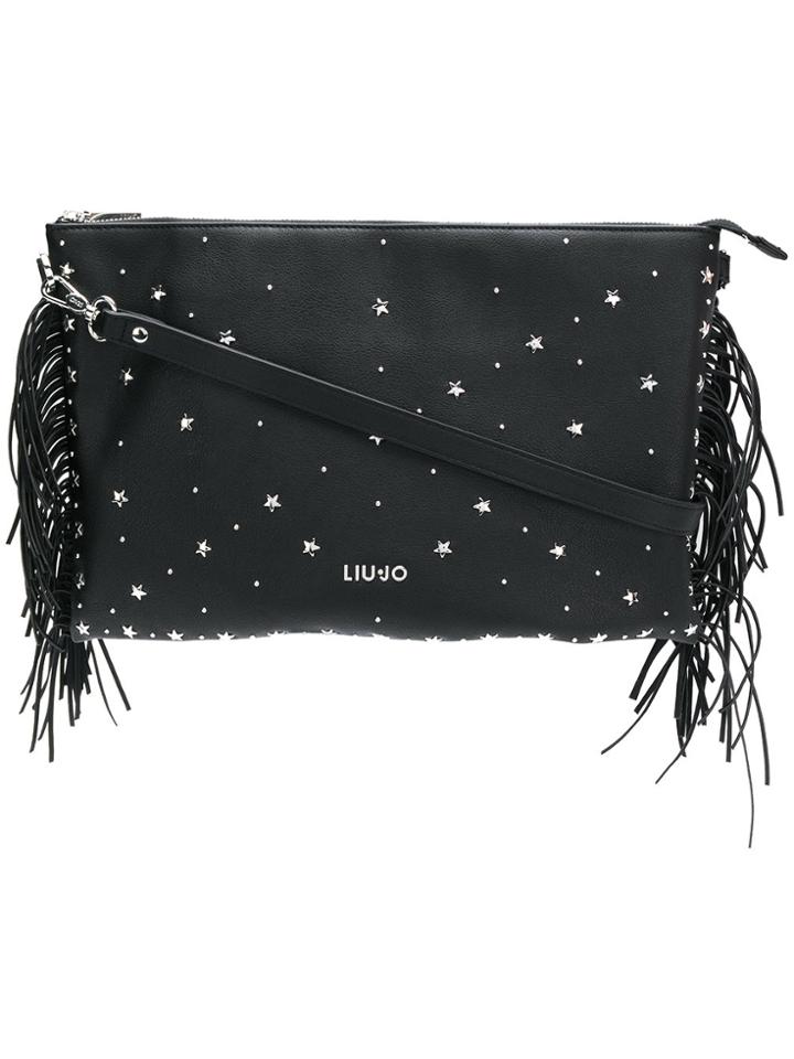 Liu Jo Lima Studded Fringed Clutch - Black