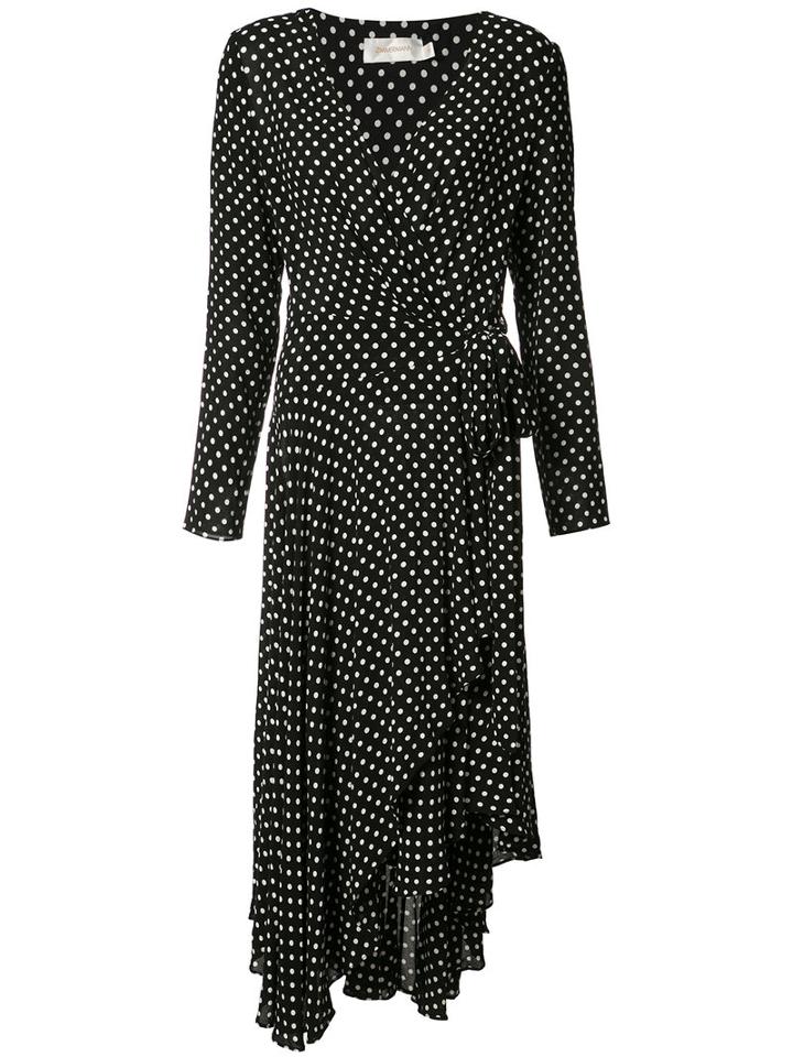 Polka Dot Wrap Dress - Women - Viscose - 2, Black, Viscose, Zimmermann