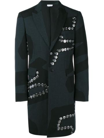 Comme Des Garçons Homme Plus Pinstriped Embellished Coat