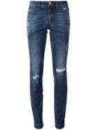 Dolce & Gabbana Distressed Jeans, Women's, Size: 38, Blue, Cotton/spandex/elastane