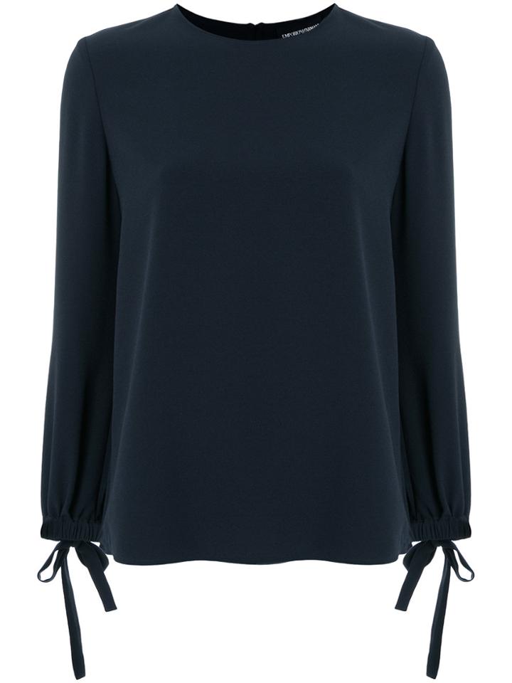 Emporio Armani Bow-embellished Blouse - Blue
