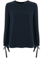 Emporio Armani Bow-embellished Blouse - Blue
