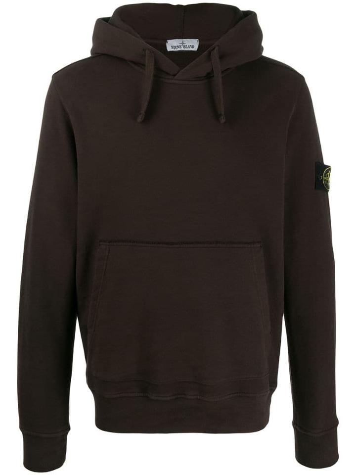 Stone Island Drawstring Hoodie - Brown