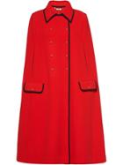 Miu Miu Double-breasted Knit Cape - Red