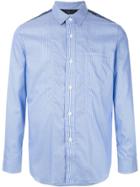 Junya Watanabe Man Striped Chest Pocket Shirt - Blue