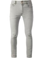 Saint Laurent Skinny Fit Jean, Men's, Size: 33, Grey, Cotton/spandex/elastane