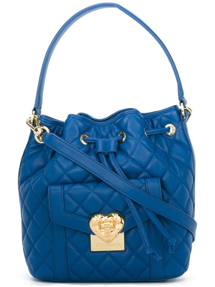 Love Moschino Quilted Bucket Bag, Women's, Blue
