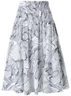 Isolda - Printed Skirt - Women - Cotton - 38, White, Cotton