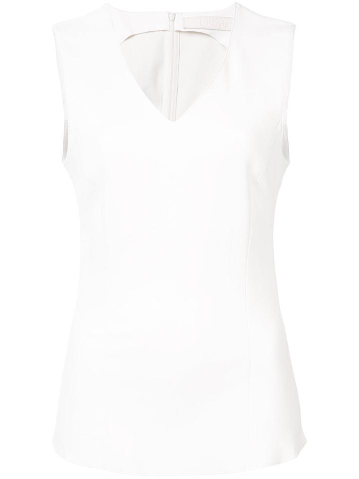Drome - V-neck Vest Top - Women - Lamb Skin - M, White, Lamb Skin