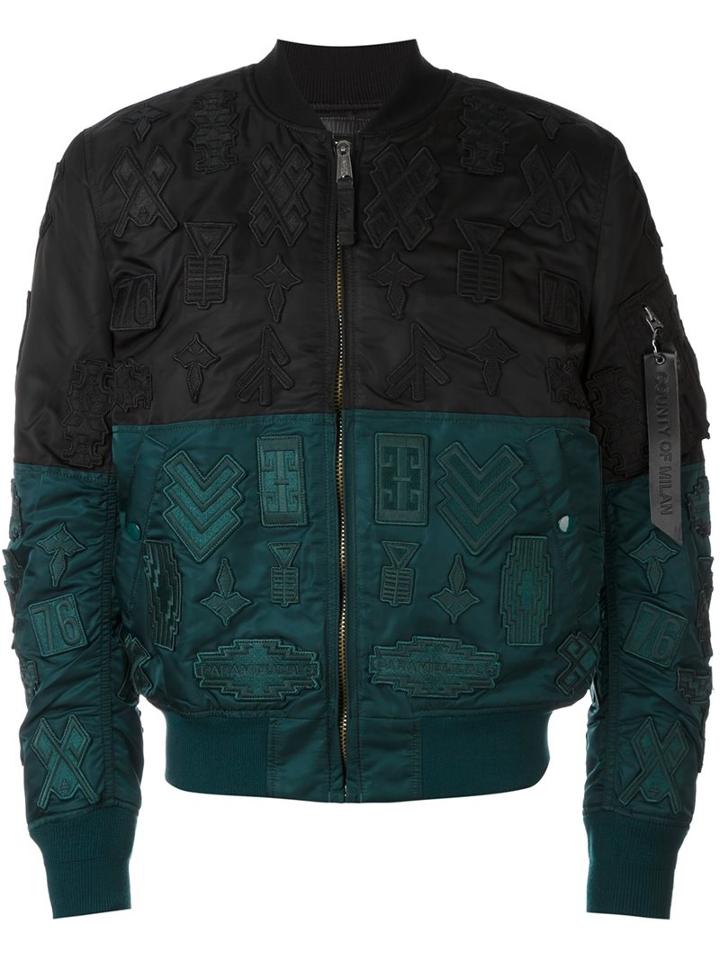 Marcelo Burlon County Of Milan 'ollague Alpha Ma-1' Bomber Jacket, Men's, Size: Small, Black, Nylon/polyester