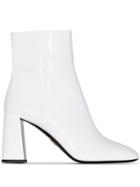 Prada Zipped 85mm Ankle Boots - White