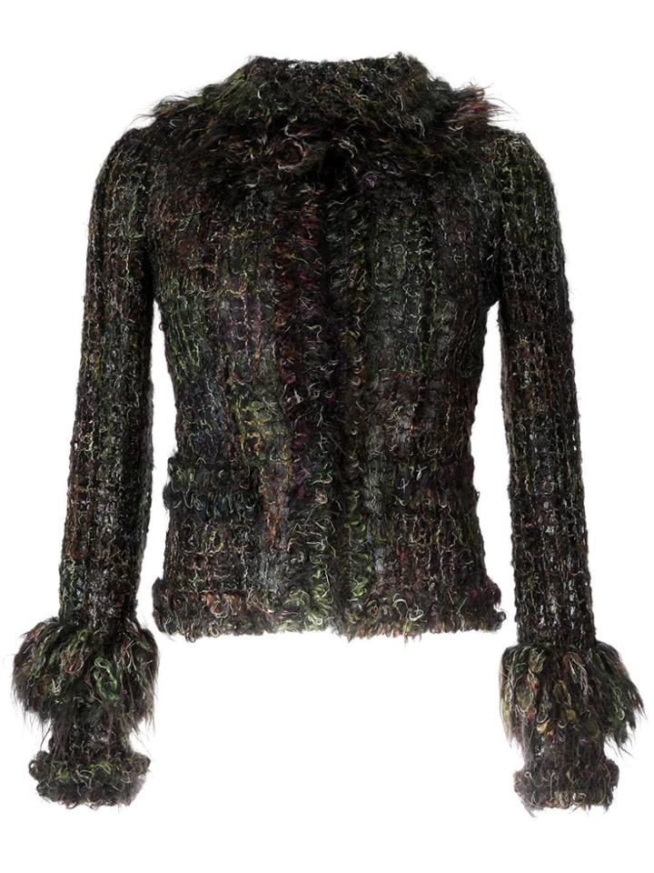 Chanel Vintage Fringed Tweed Jacket - Green