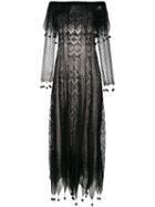 Alexander Mcqueen - Pom Pom Lace Dress - Women - Silk/viscose - Xs, Women's, Black, Silk/viscose