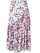 Jill Stuart Floral Print Drape Skirt - Blue