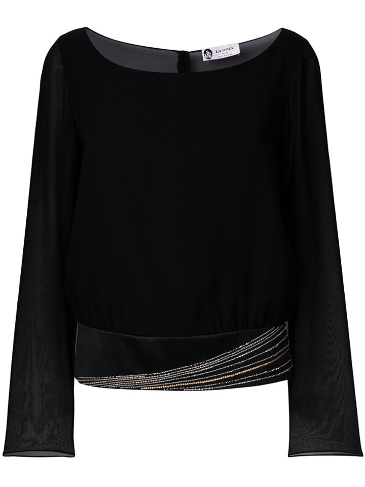 Lanvin Sheer Sleeved Blouse - Black