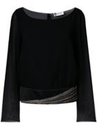 Lanvin Sheer Sleeved Blouse - Black