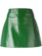 Courrèges Short A-line Skirt, Women's, Size: 40, Green, Cupro/cotton/polyurethane