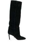 Saint Laurent Heeled Knee Length Boots - Black