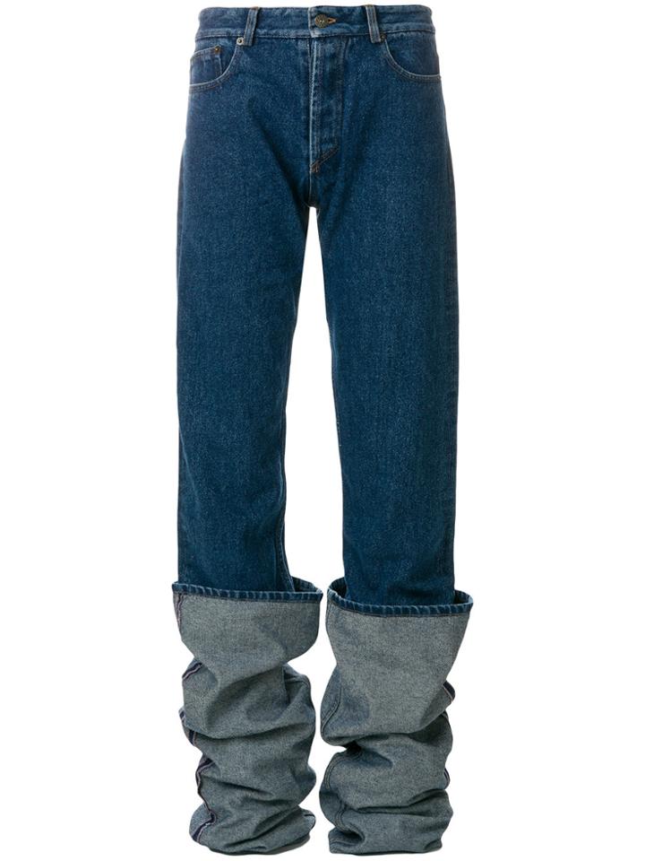 Y / Project Oversized Folded Jeans - Blue
