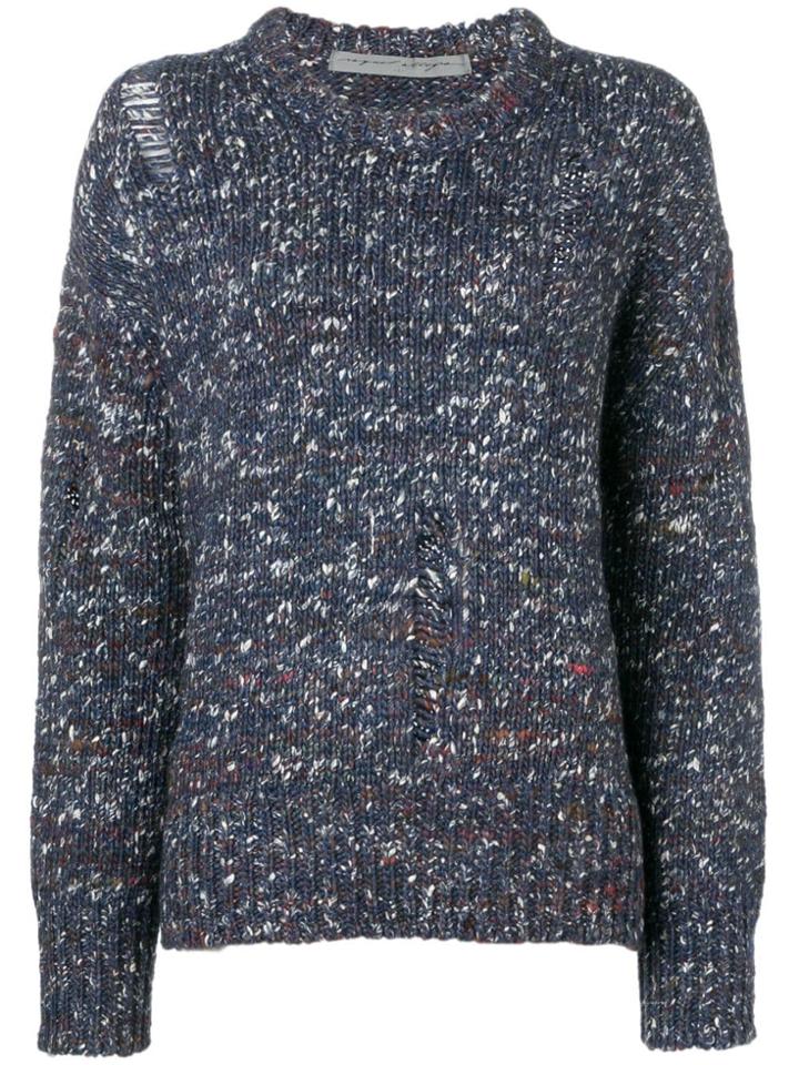 Raquel Allegra Crew Neck Confetti Sweater - Blue