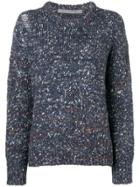 Raquel Allegra Crew Neck Confetti Sweater - Blue