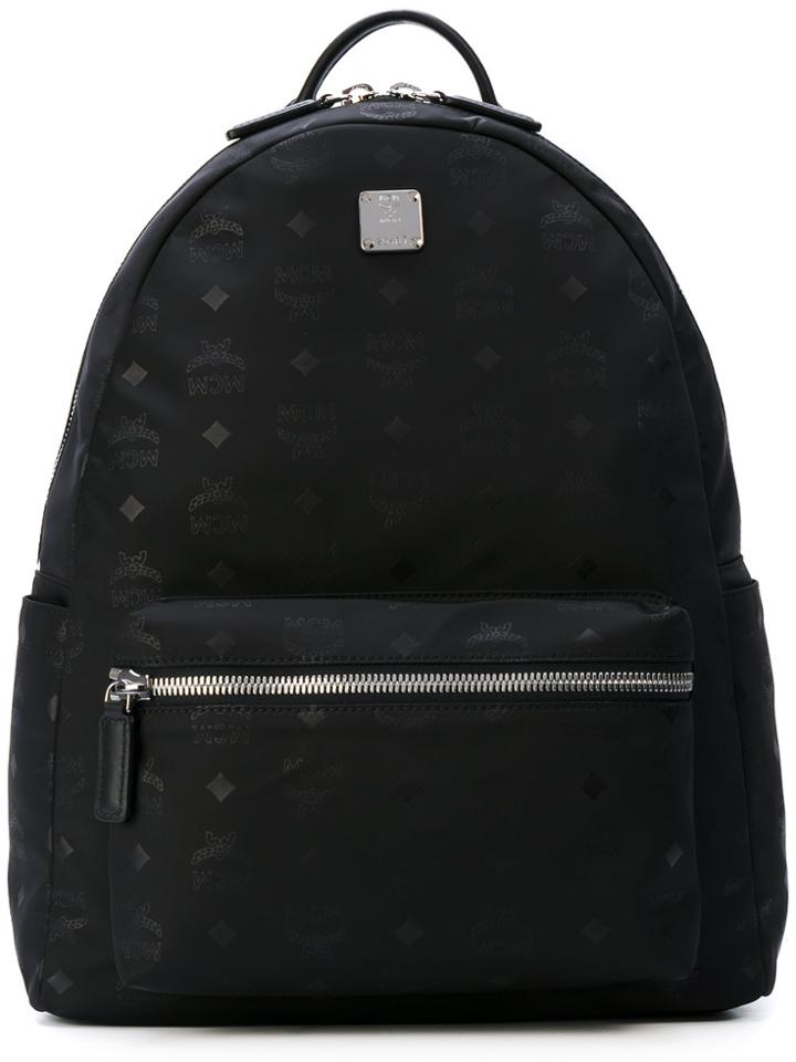 Mcm Medium Dieter Monogrammed Backpack - Black