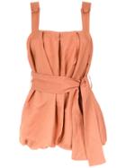 Adriana Degreas Belted Jumpsuit - Yellow & Orange