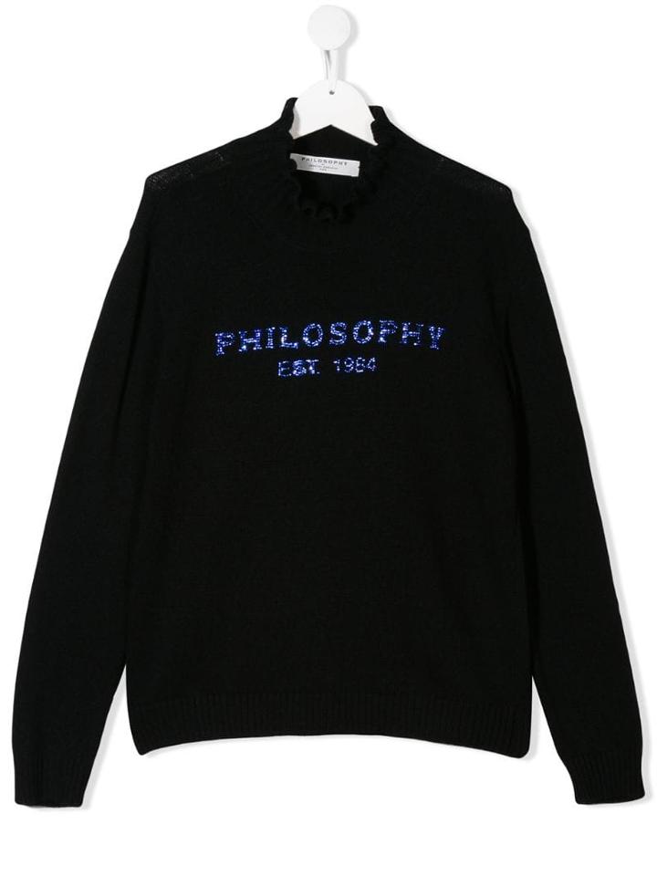 Philosophy Di Lorenzo Serafini Kids Teen Logo Print Sweatshirt - Black