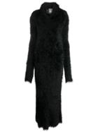 Yohji Yamamoto Pre-owned Faux Fur Maxi Dress - Black