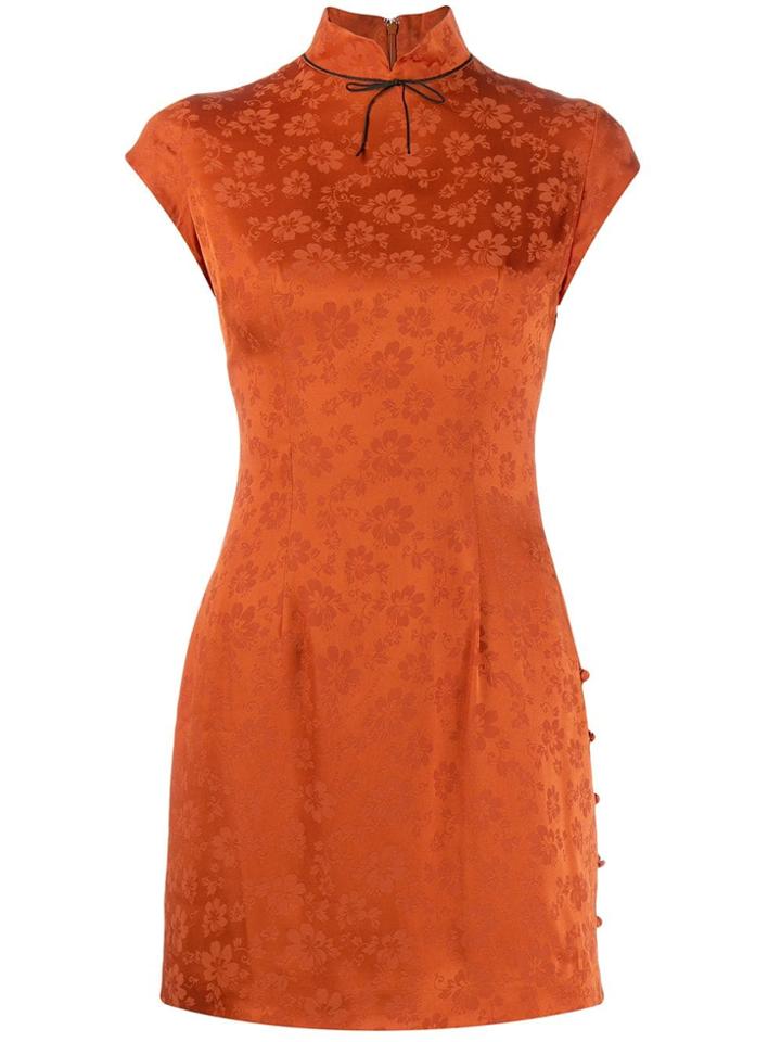 Alexa Chung Floral Pattern Dress - Orange