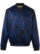 Versace Jeans - Duchesse Techno Baroque Print Bomber Jacket - Men - Elastodiene/polyamide/polyester/spandex/elastane - 50, Blue, Elastodiene/polyamide/polyester/spandex/elastane
