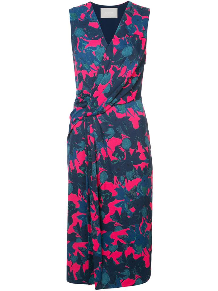 Jason Wu Floral Print Wrap Dress - Blue