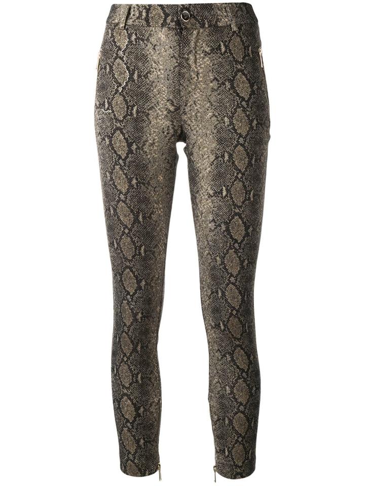 Twin-set Printed Cropped Leggings - Brown