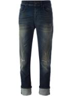 Diesel Black Gold Distressed Jeans, Women's, Size: 29, Blue, Cotton/polyester/spandex/elastane