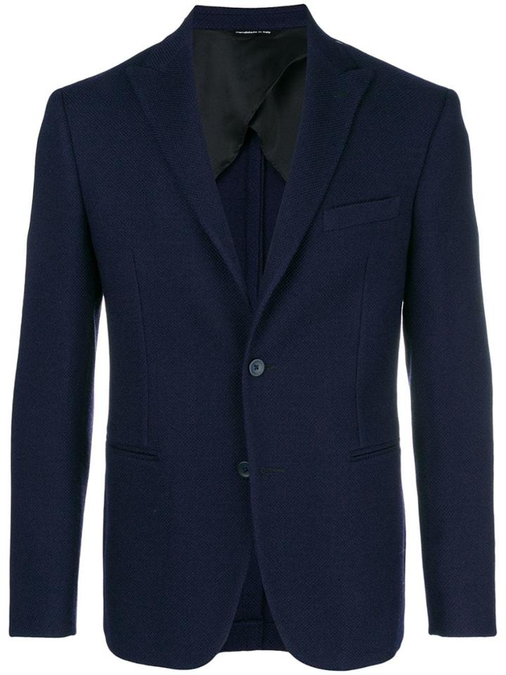 Tonello Textured Single Breasted Blazer - Blue