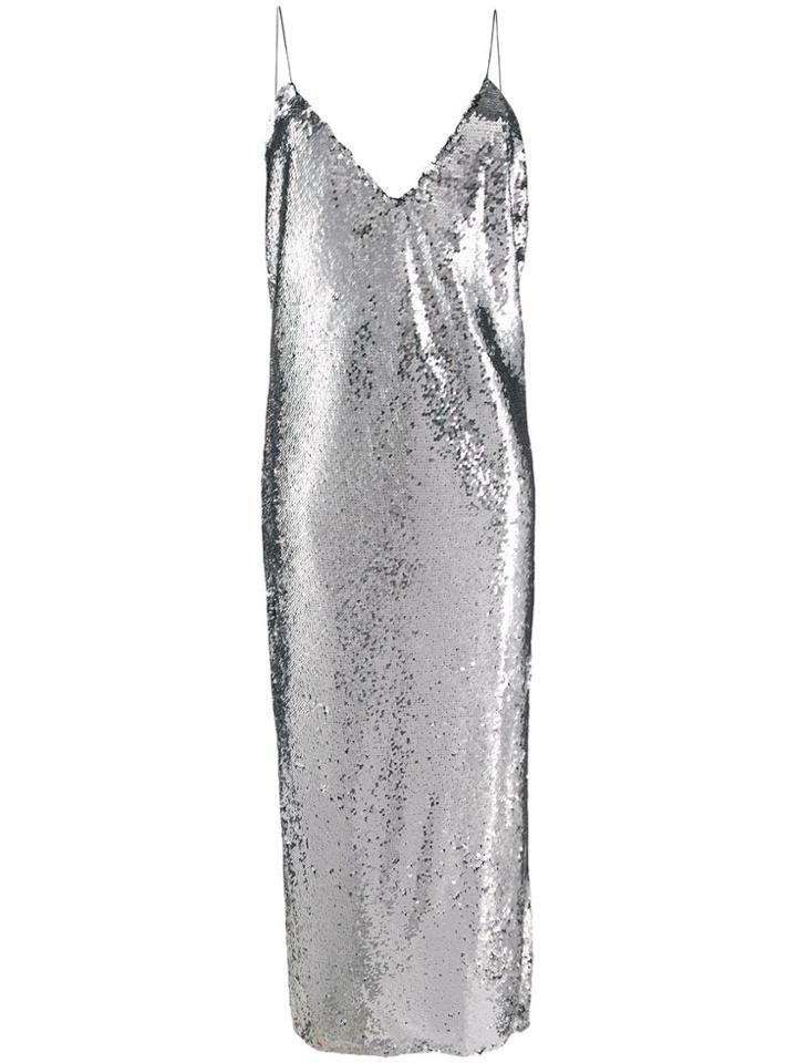 Stella Mccartney Sequinned Low-back Midi Dress - Metallic