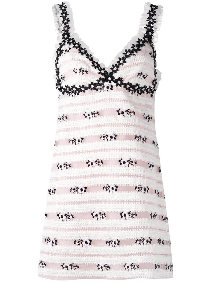 Giamba - Floral Knitted Mini Dress - Women - Silk/cotton/polyester - 42, Pink/purple, Silk/cotton/polyester