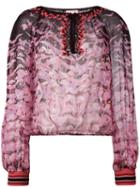 Giamba Printed Blouse, Women's, Size: 40, Pink/purple, Silk/cotton/viscose/spandex/elastane
