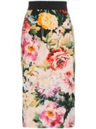 Dolce & Gabbana Floral Print Pencil Skirt - Multicolour