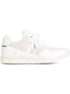 Dolce & Gabbana Lace Panel Sneakers, Women's, Size: 37, White, Leather/rubber/cotton