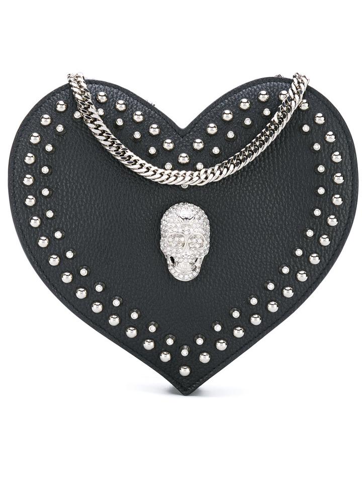 Heart Shoulder Bag - Women - Leather/metal - One Size, Black, Leather/metal, Philipp Plein
