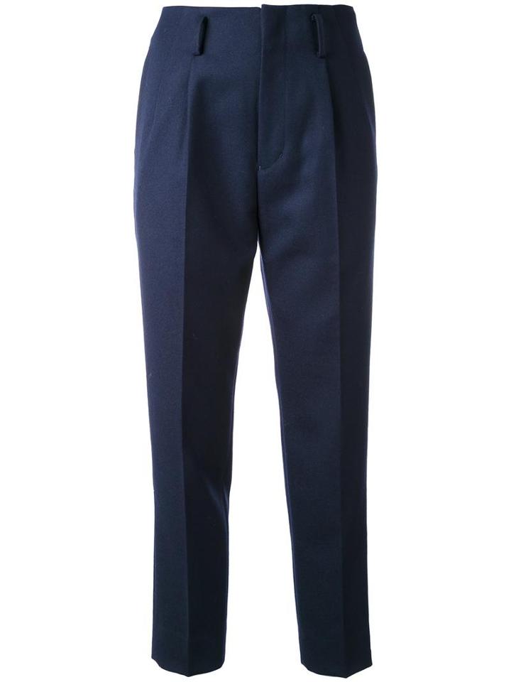 En Route High Waist Cropped Trousers, Women's, Size: 0, Blue, Wool