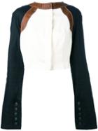 Loewe - Ivoire Cropped Jacket - Women - Linen/flax/lamb Skin - 36, Linen/flax/lamb Skin